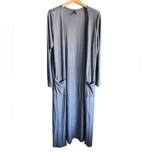 Stylish Blue Women's Duster Length Cardigan